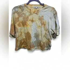 NWOT Carbon 38 Cotton Citizen Milan Tie Dye Crop Top Truffle Haze Orange XS